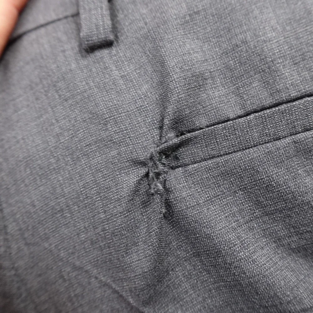 Banana Republic Pants Mens 34X34 Gray Wool Chino Trouser‎ Slacks Flat Front Flex